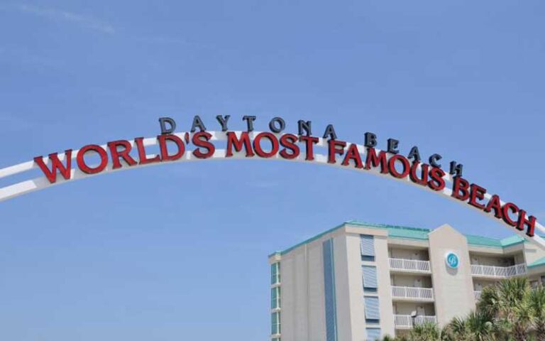view of sky with gateway sign daytona beach worlds most famous beach