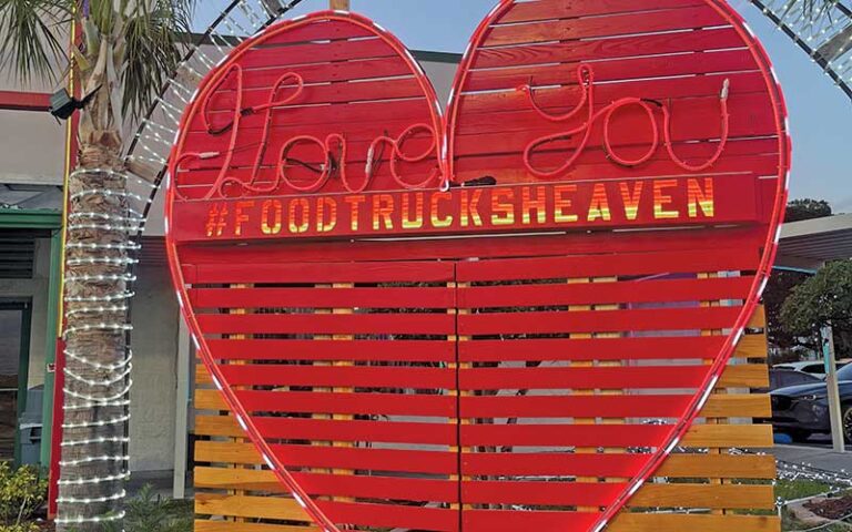 wooden red heart sign with i love you at food trucks heaven kissimmee