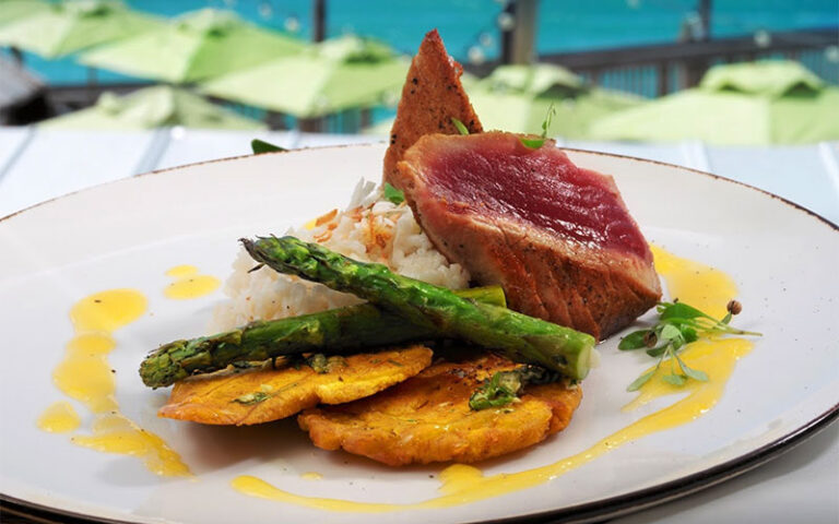 dish with asparagus and steak at hot tin roof key west