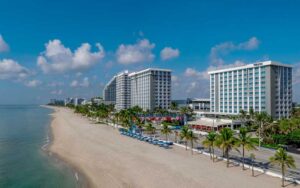 aerial of high rise hotel along beach at the westin fort lauderdale beach resort