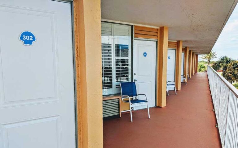 balcony hotel room entrances at coral sands inn seaside cottages ormond daytona beach