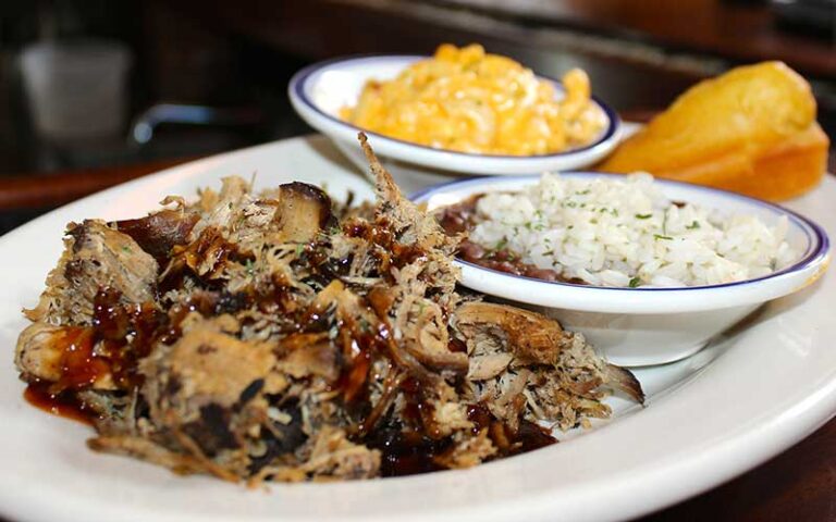 bbq pork plate with sides at five sisters blues cafe pensacola