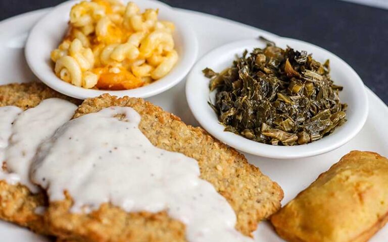 country fried steak with sides at five sisters blues cafe pensacola