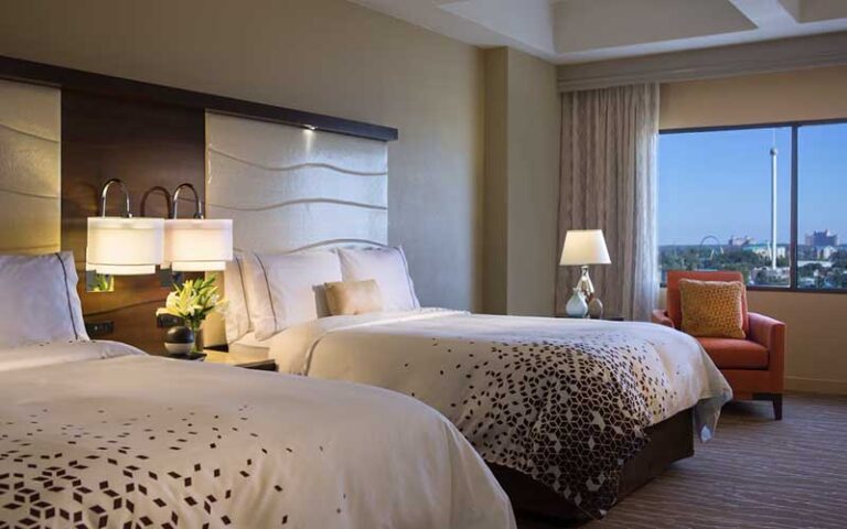 double bed suite with seaworld view at renaissance orlando at seaworld