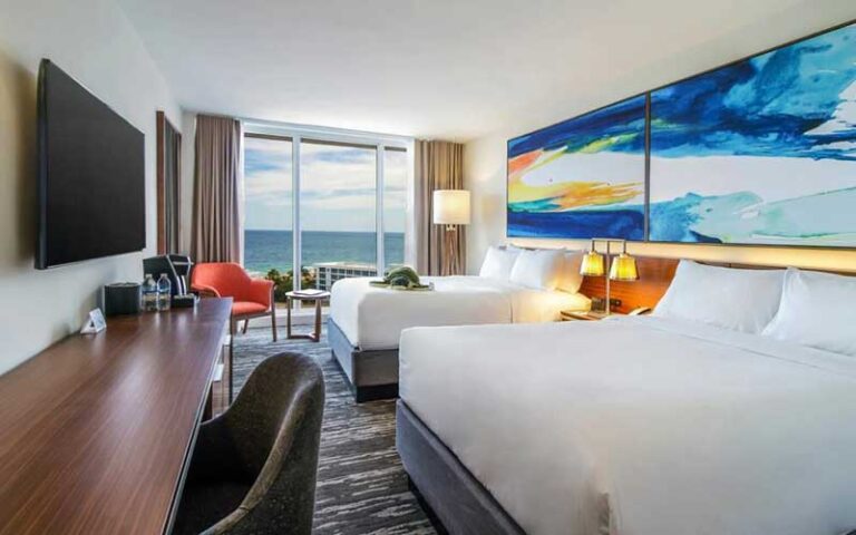 double bed suite with view at b ocean resort fort lauderdale