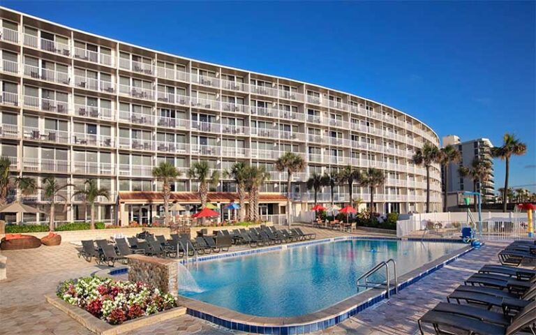 exterior of hotel with pool deck at holiday inn resort daytona beach oceanfront