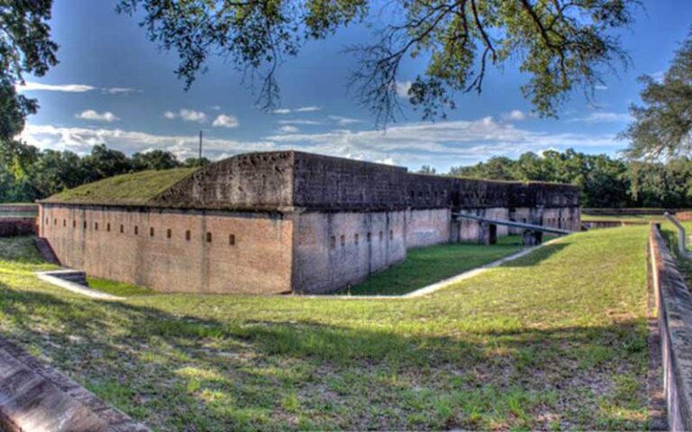 fort structure with trees at historic fort barrancas pensacola