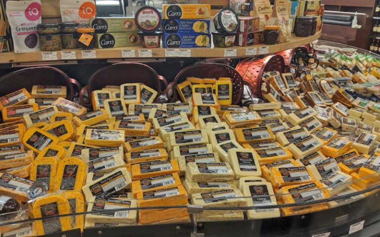 grocery display with cheeses at perrines produce port orange daytona beach