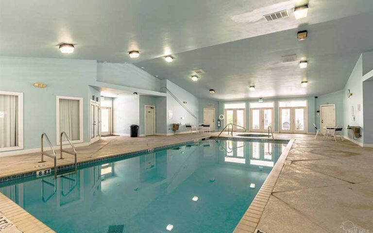 indoor pool fitness center at purple parrot village resort perdido key pensacola