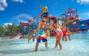 kids playing in splash area at legoland florida water park winter haven
