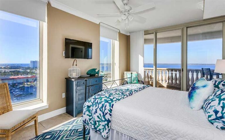 king suite with balcony and views at beach club resort spa pensacola