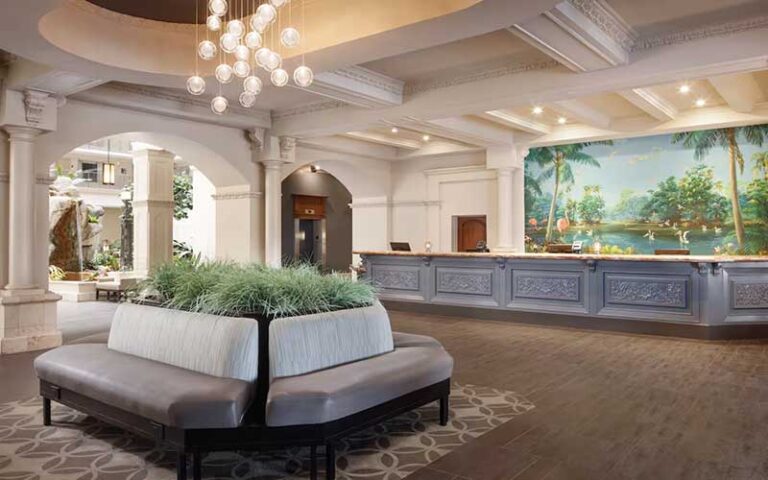 lobby and front desk at embassy suites 17th street fort lauderdale