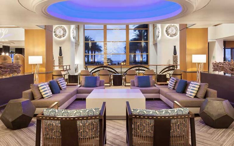 lobby with chic decor at marriott harbor beach resort spa fort lauderdale