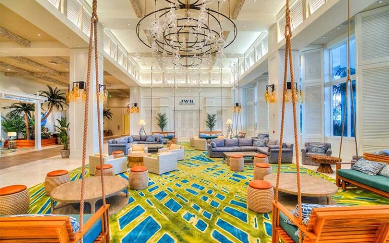 lobby with colorful decor at margaritaville hollywood beach resort fort lauderdale