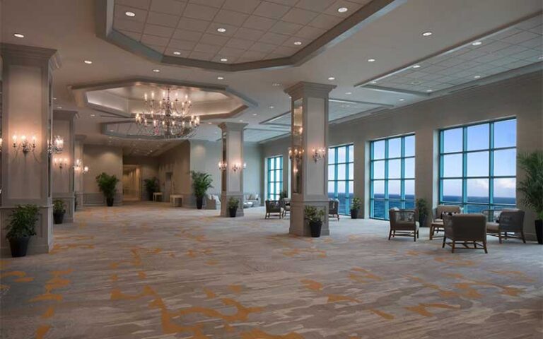 luxury convention hall with chandeliers at hilton daytona beach oceanfront resort