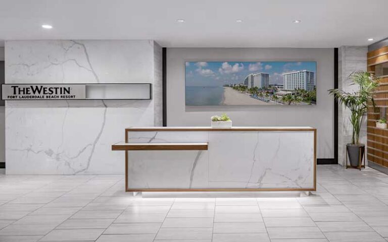 marble decor front desk at the westin fort lauderdale beach resort
