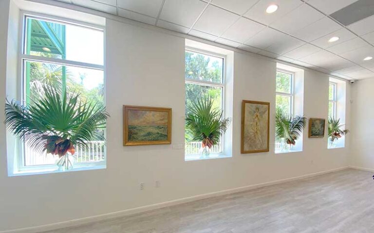 museum exhibit with windows and art at ormond memorial art museum gardens daytona beach