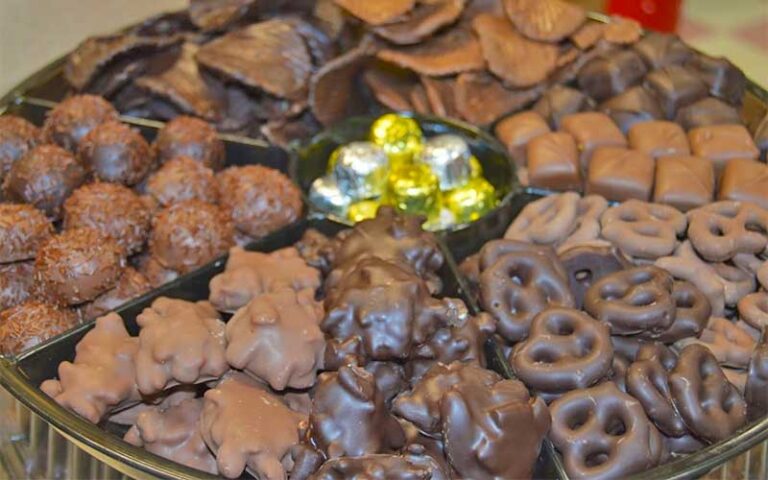 party tray with chocolates at angell phelps chocolate factory daytona beach