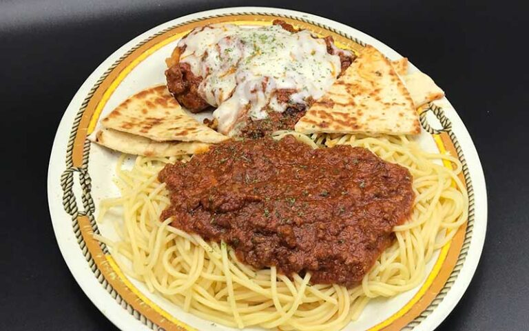 pasta with pita at andreas family restaurant winter haven