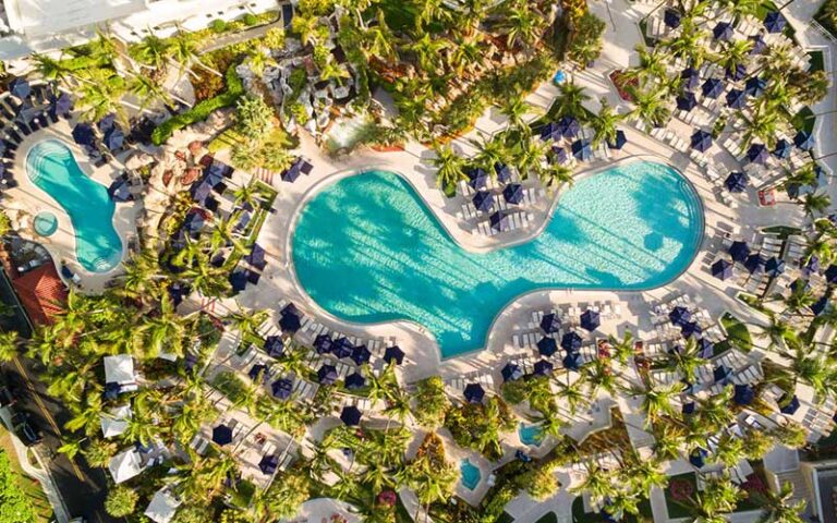 pool area view from above at marriott harbor beach resort spa fort lauderdale
