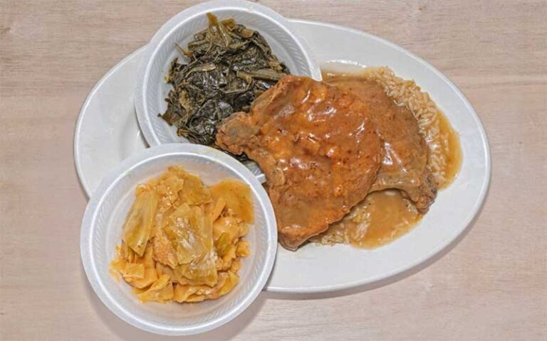 pork chops platter at soul foods daytona beach