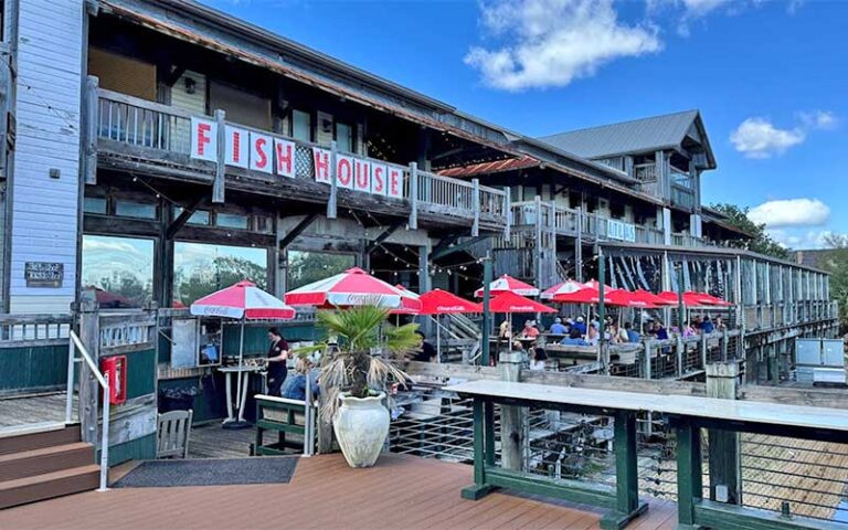 restaurant outdoor seating along harbor dock at the fish house pensacola