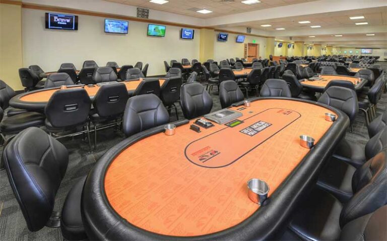 room with deluxe poker tables at daytona beach racing card club