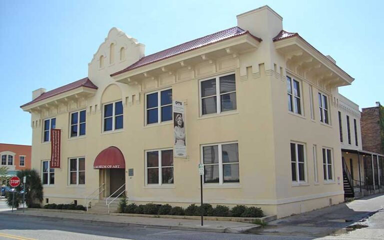 street view exterior of downtown two story building at pensacola museum of art