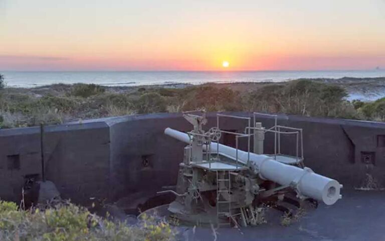 sunrise view from cannon turret area at battery cooper at fort pickens pensacola