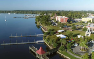 aerial of palatka waterfront putnam county