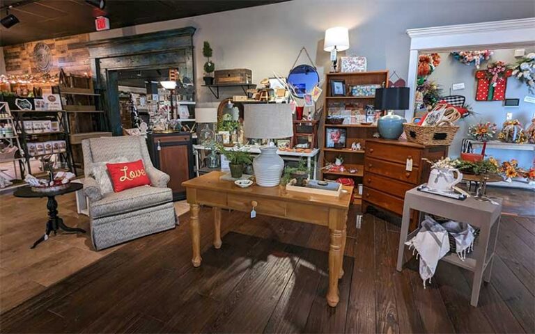 antique furniture and decor in store interior at rabbit creek market tallahassee