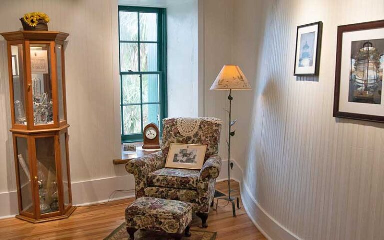 antique furniture in keepers quarters at st marks lighthouse