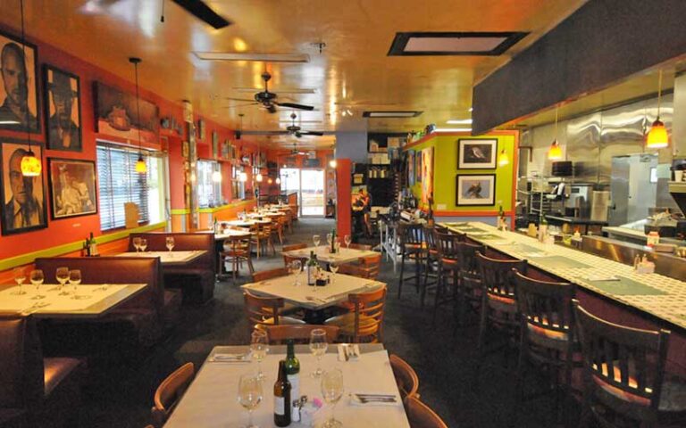 dining area with seating and kitchen counter at kool beanz cafe tallahassee