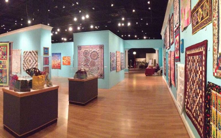 exhibit room with tapestries and pottery at museum of florida history tallahassee