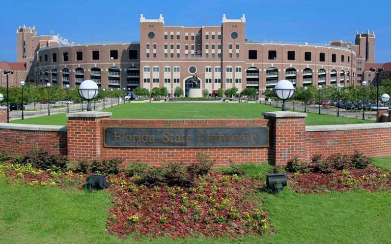 front exterior of brick stadium building at doak s campbell stadium tallahassee