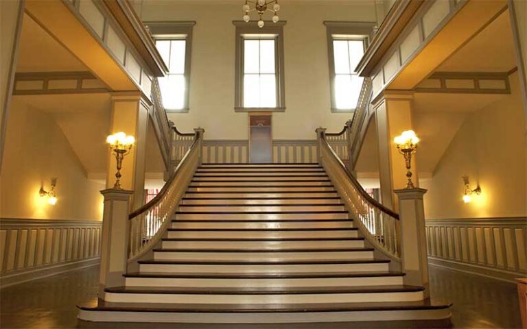 grand staircase in stately building foyer at florida historic capitol museum tallahassee