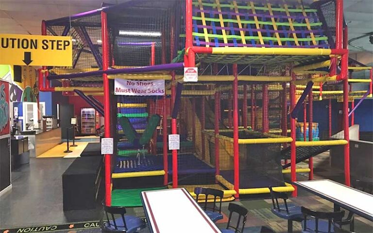 indoor tube playground with seating at skate world tallahassee