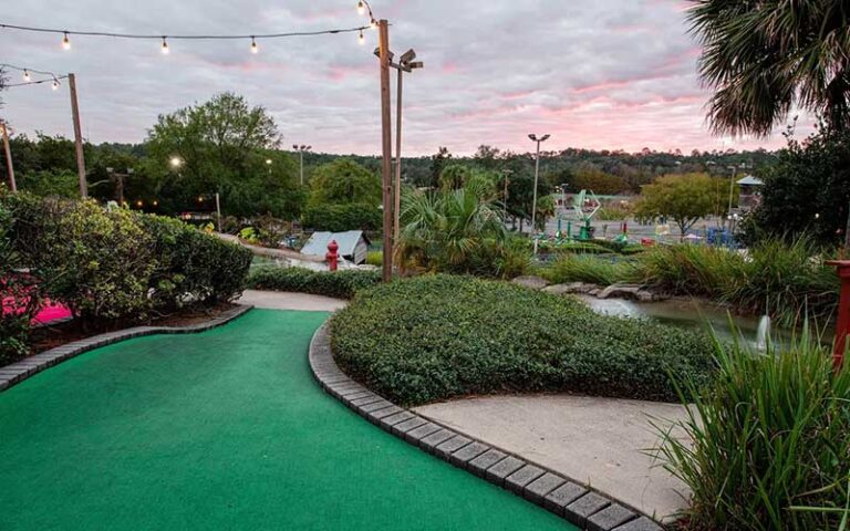 outdoor mini golf course at twilight at fun station tallahassee