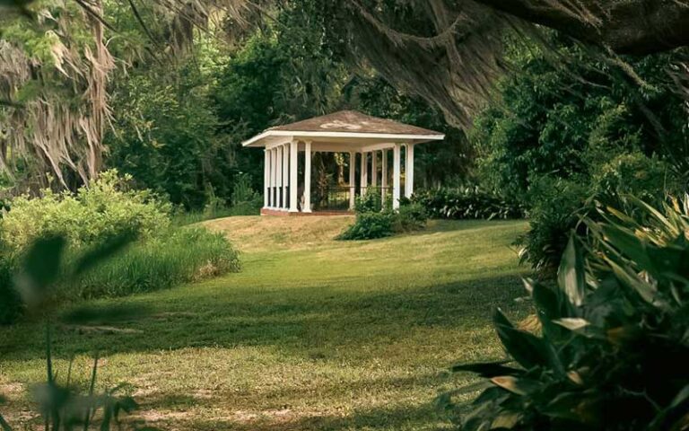 pavilion in hillside wooded area at alfred b maclay gardens state park tallahassee