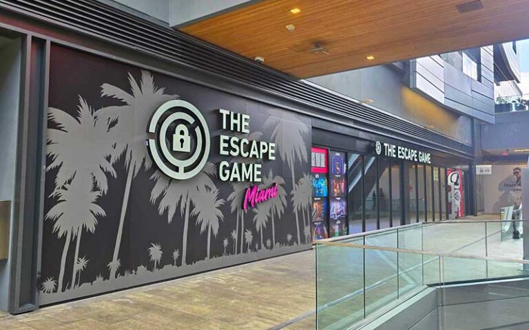 store front on second level of shopping center at the escape game miami