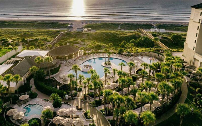 aerial view of pool area and beach at the ritz carlton amelia island