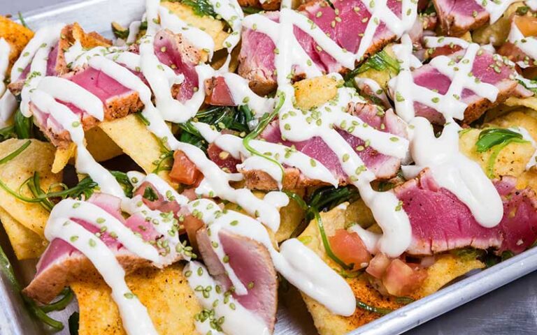 ahi salad with sesame dressing at salty pelican bar grill fernandina beach amelia island