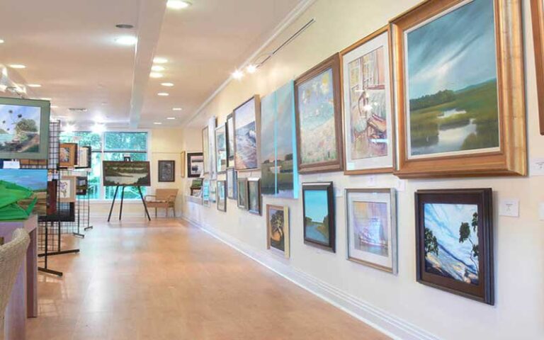 art gallery and frame store interior at the shops at omni amelia island resort