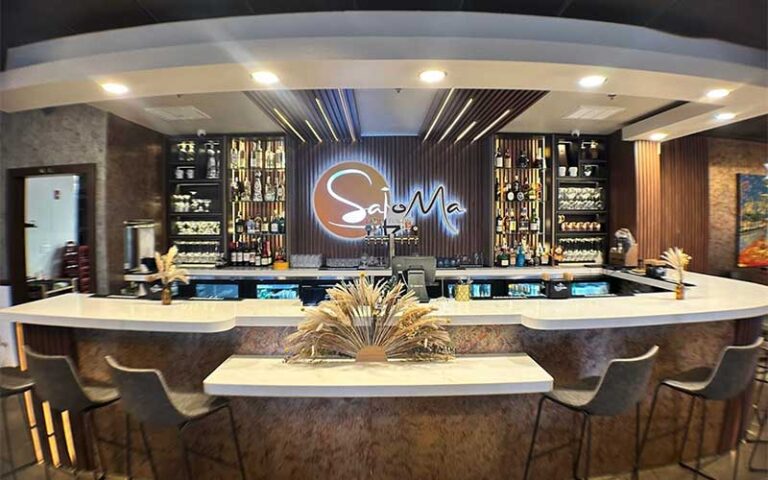 bar with seating in restaurant at sajoma latin fusion kissimmee