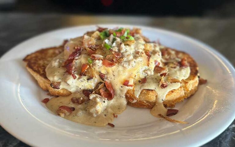 biscuits eggs and gravy entree at midtown caboose tallahassee