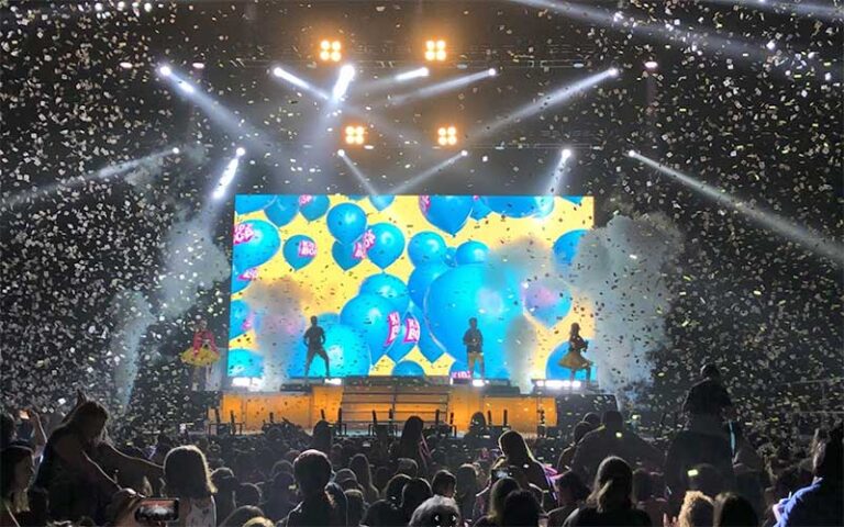 concert with spotlights and performers on stage at silver spurs arena kissimmee