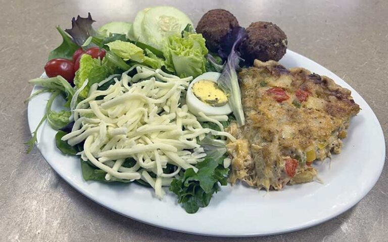 crab cake salad entree at t rays burger station fernandina beach amelia island