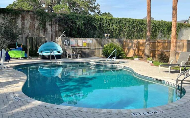 curvy pool deck in backyard area at hoyt house bed breakfast fernandina beach amelia island