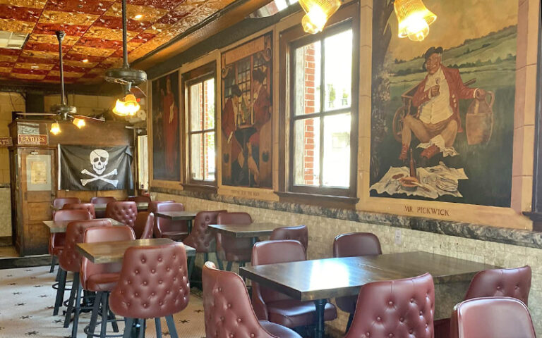 dining area with wall murals at palace saloon fernandina beach amelia island