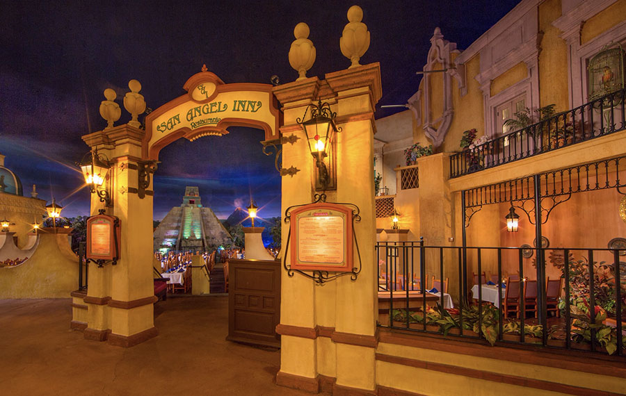 dining entrance with gateway at san angel inn restaurante at mexico pavilion world showcase epcot disney world